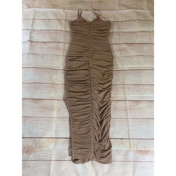 Revolve Elliatt X Pippa Dress Nude Body Con Ruched Dress - Medium - Picture 15 of 16